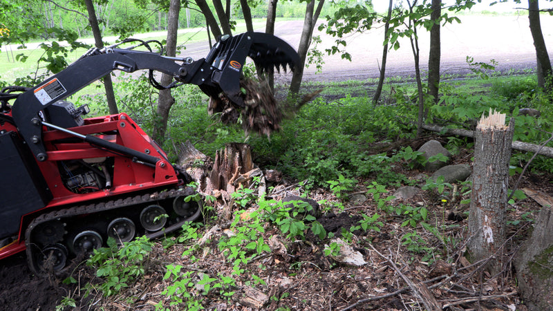 Mini Skid Steer Grapple Rake | Quick Claw Mini-Industrial Mini Grapple Rake