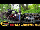 Mini Skid Steer Grapple Rake | Quick Claw Mini-Industrial Mini Grapple Rake