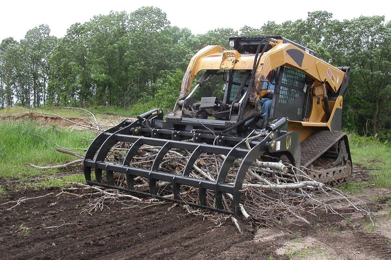 Curved teeth glide over the ground, raking and cleaning the surface without damaging it