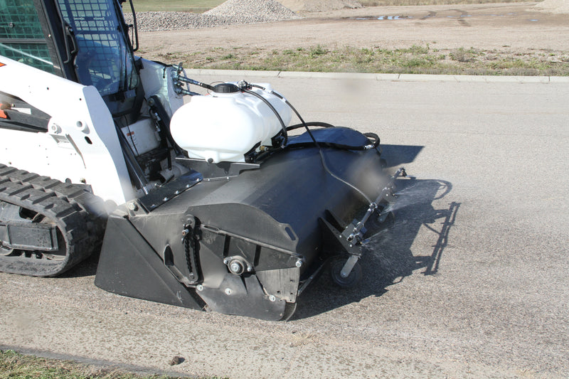 Optional dust-control water kit easily mounts to broom