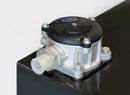 Heavy-duty 10 gauge steel tank holds 33 gallons of oil and has an in tank filter
